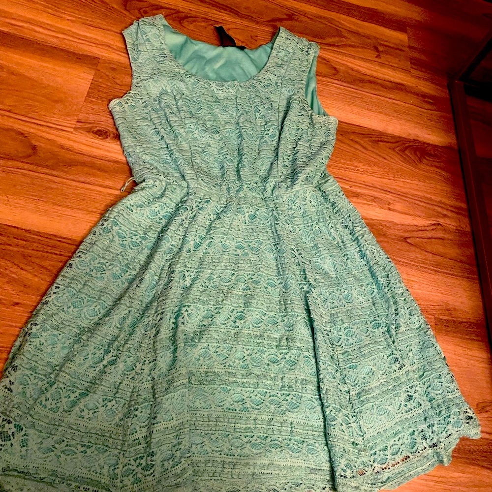Blue lace dress